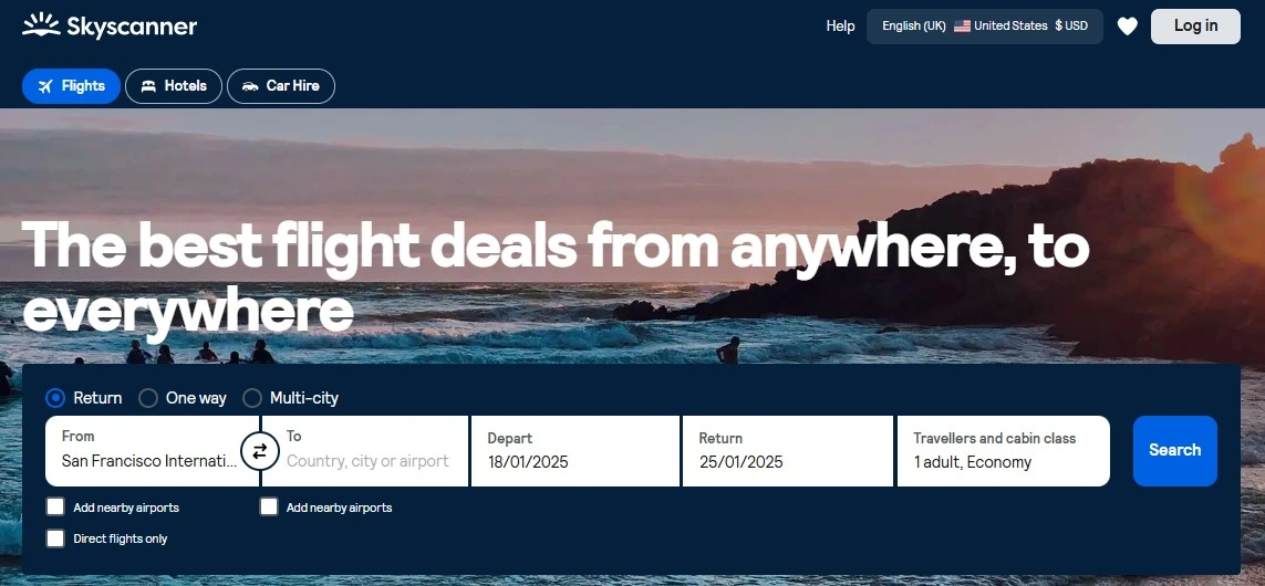 Skyscanner website