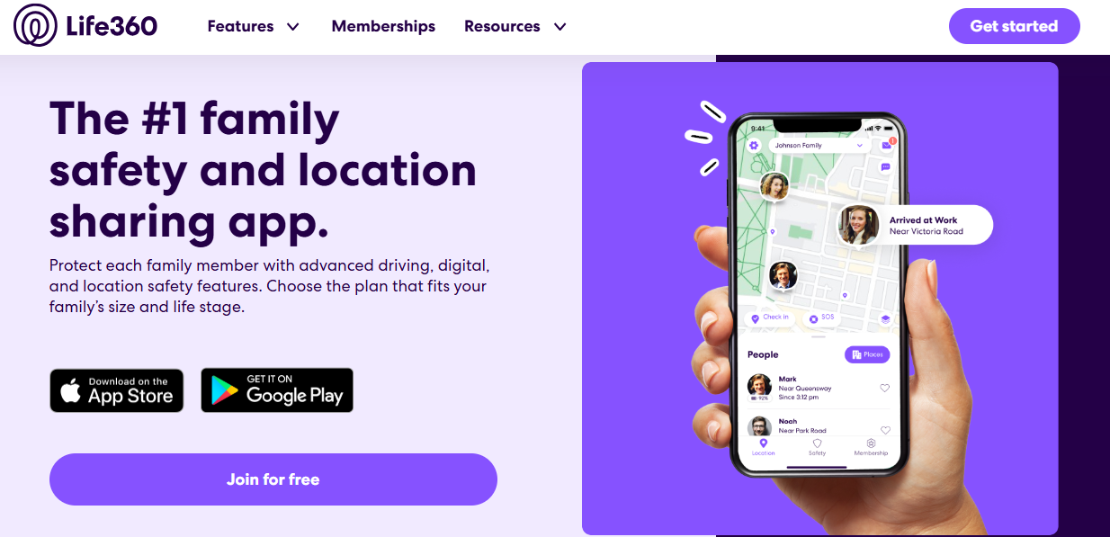 Life360 homepage