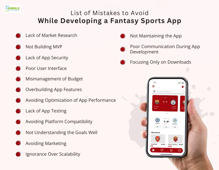 List of Mistakes to Avoid While Developing a Fantasy Sports App